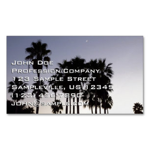 Dusk with Palm Trees Tropical Scene Magnetic Business Card