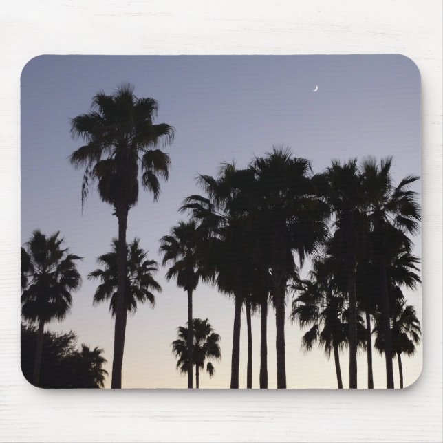 Dusk with Palm Trees Tropical Scene Mouse Mat (Front)