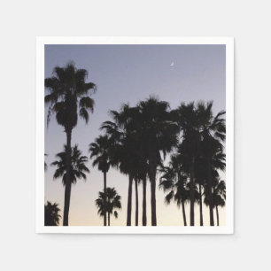 Dusk with Palm Trees Tropical Scene Napkin
