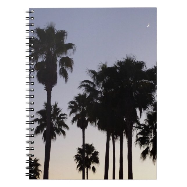 Dusk with Palm Trees Tropical Scene Notebook (Front)