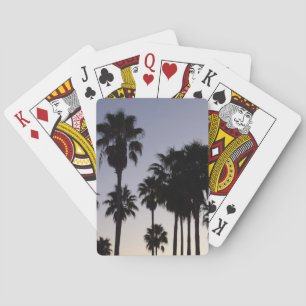 Dusk with Palm Trees Tropical Scene Playing Cards