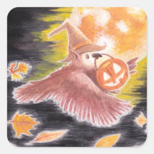 Duskie the Owl Halloween Stickers