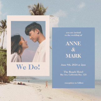 DUSKLY BEIGE BLUE MUTED TONES INVITATION