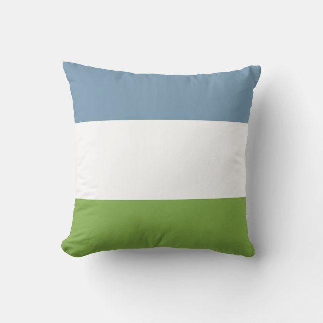 Dusky Blue and Spring Green Cushion (Front)