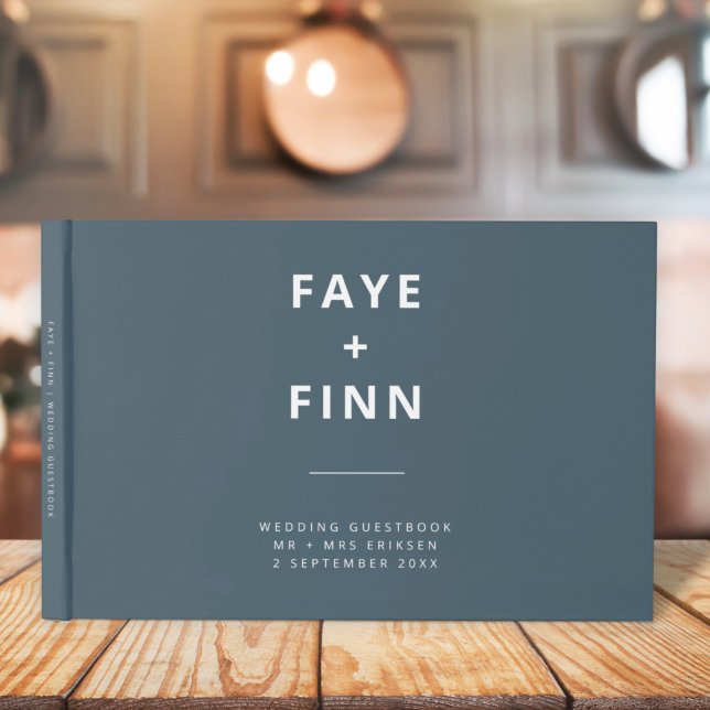 Dusky Blue | Scandinavian Minimalist Wedding Guest Book (Creator Uploaded)