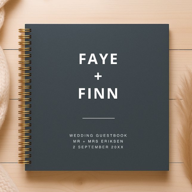 Dusky Blue | Scandinavian Minimalist Wedding Guest Notebook (Creator Uploaded)