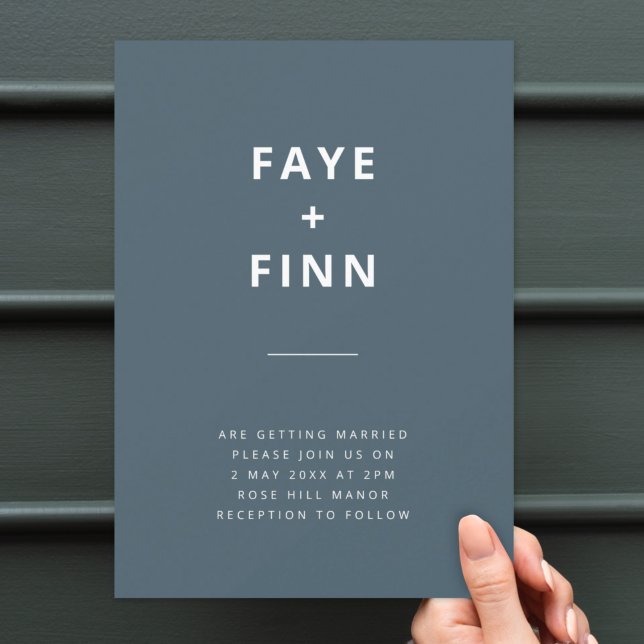 Dusky Blue | Scandinavian Minimalist Wedding Invitation (Creator Uploaded)
