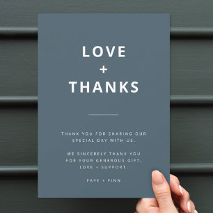 Dusky Blue   Scandinavian Minimalist Wedding Thank You Card
