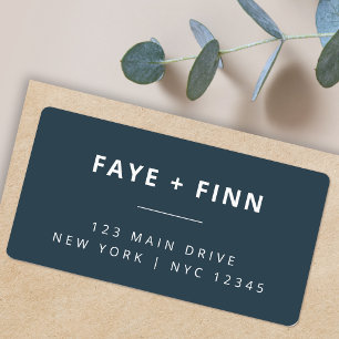 Dusky Blue   Scandinavian Wedding Return Address Label