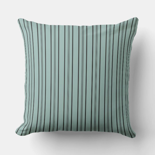 Dusky Blue Stripes Cushion (Front)