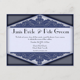 Dusky Blue Vintage, wedding invitation