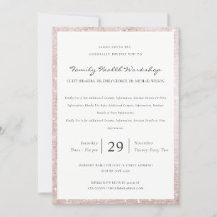 Dusky Blush Shiny Glitter Workshop Event Invite