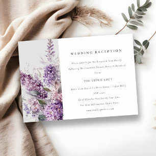 Dusky Chic Lilac Cottage Floral Wedding Reception Enclosure Card
