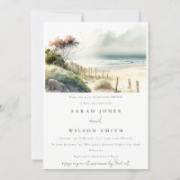 Dusky Coastal Sand Beach Seascape Couples Shower
