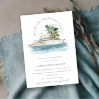 Dusky Cruise Ship Palm Seascape Baby Shower