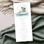 Dusky Cruise Ship Palm Seascape Wedding Program Invitation<br><div class="desc">Dusky Cruise Ship Palm Seascape Theme Collection.- it's an elegant script watercolor Illustration of watercolor cruise ship with palm and greenery, perfect for your coastal beachy cruise wedding & parties. It’s very easy to customise, with your personal details. If you need any other matching product or customisation, kindly message via...</div>