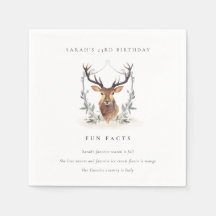 Dusky Deer Floral Crest Fun Facts Any Age Birthday