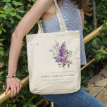 Dusky Elegant Lilac Cottage Floral Bridal Shower Tote Bag<br><div class="desc">Dusky Watercolor Lilac Cottage Floral Collection.- it's an elegant script watercolor Illustration of soft delicate lilac meadow flowers perfect for your summer spring and country wedding & parties. It’s very easy to customise,  with your personal details. If you need any other matching product or customisation,  kindly message via Zazzle.</div>