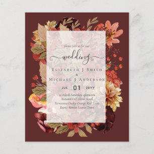 Dusky Fall BUDGET WEDDING INVITATIONS Terracotta Flyer