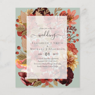 Dusky Fall BUDGET WEDDING INVITATIONS Terracotta Flyer