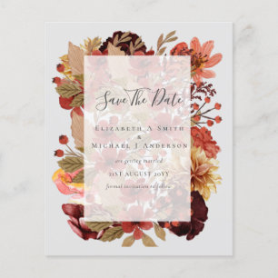 Dusky Fall BUDGET WEDDING SAVE DATES Terracotta Flyer