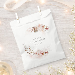 Dusky Fall Marsala Blush Floral Bridal Shower Favour Bags