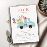 Dusky Grey Blue Any Age Birthday Party Cake Truck Invitation<br><div class="desc">If you need any further customisation please feel free to message me on yellowfebstudio@gmail.com.</div>