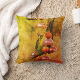 Dusky Headed Conure Parrot Upside Down Abstract Cushion