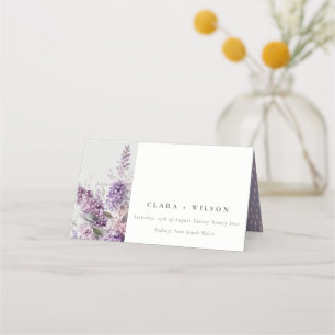 Dusky Lilac Cottage Floral Watercolor Wedding Place Card
