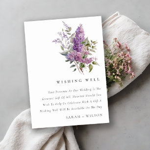 Dusky Lilac Cottage Floral Wedding Wishing Well Enclosure Card