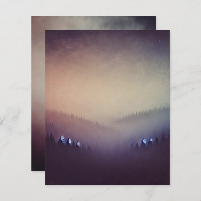 Dusky Mauve Morning Autumnal Ombre Scrapbook Paper (Front/Back)