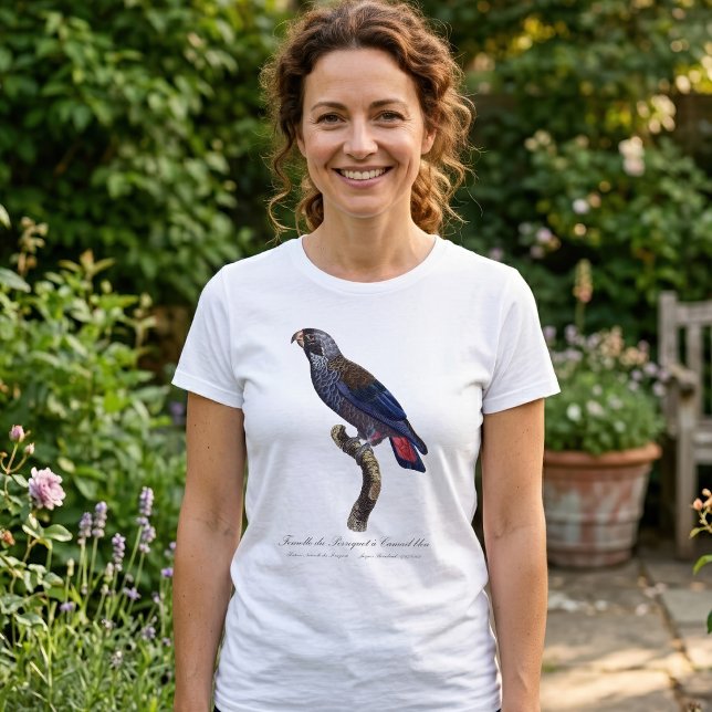 Dusky Parrot or Dusky Pionus, Pionus fuscus T-Shirt (Dusky Parrot or Dusky Pionus, Pionus fuscus. Women Basic White T-Shirt)