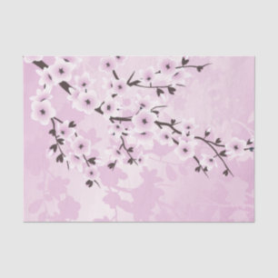 Dusky Pink Cherry Blossom Asia Floral Tissue Paper