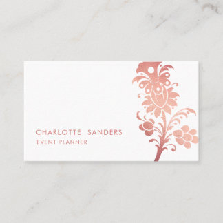 Dusky pink luxury minimal floral chic  business card