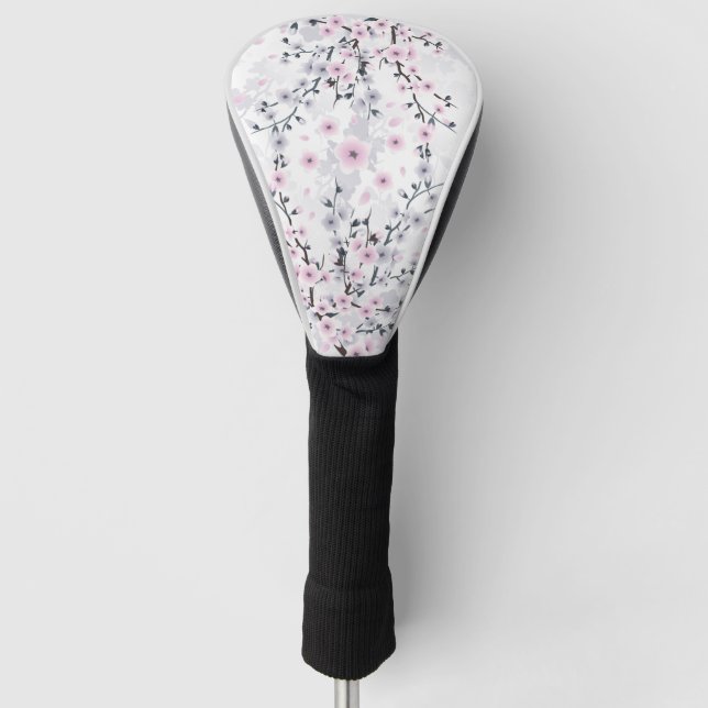 Dusky Pink Mauve Cherry Blossom  Golf Head Cover (Front)