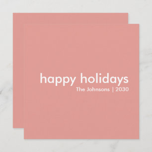 Dusky Pink   Minimal Modern Feminine Christmas Holiday Card