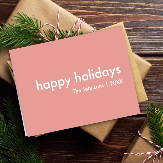 Dusky Pink | Minimal Modern Feminine Christmas Holiday Card (Creator Uploaded)