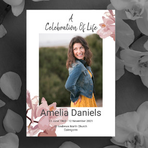 Dusky Pink Orchid Celebration Of Life Photo Card