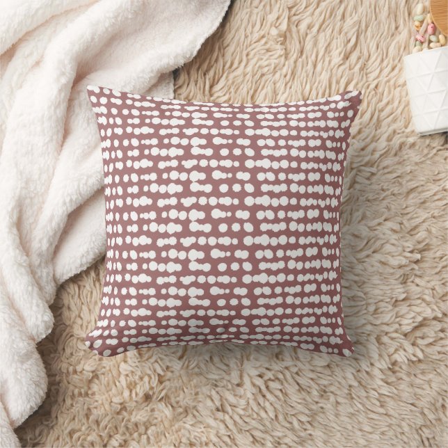 Dusky Pink Organic Dots Markmaking Pattern Cushion (Blanket)