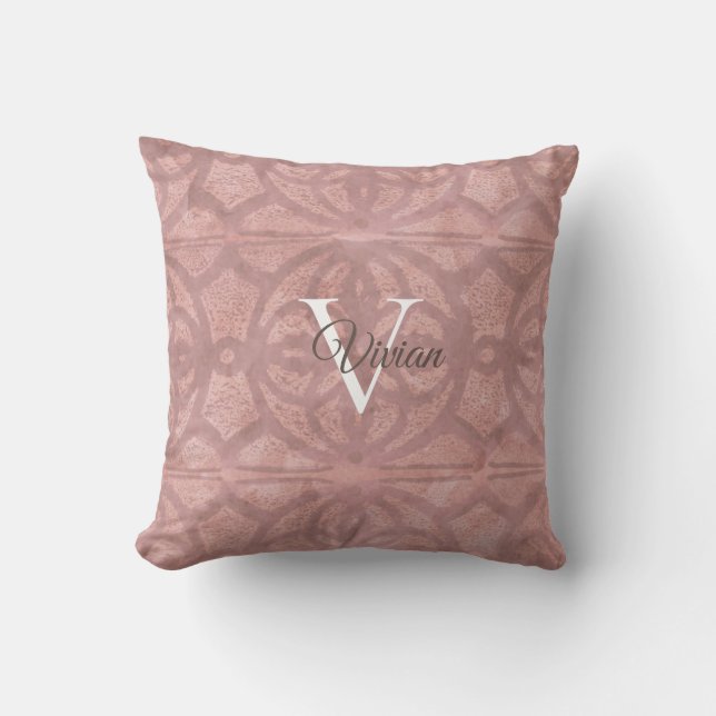 Dusky Pink Throw Pillow (Front)
