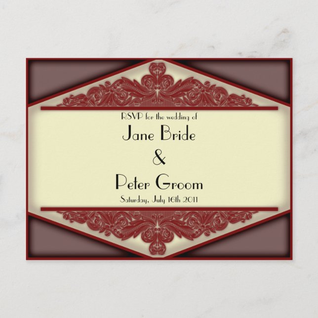 Dusky Pink Vintage, RSVP card (Front)