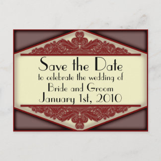 Dusky Pink Vintage, save the date postcard