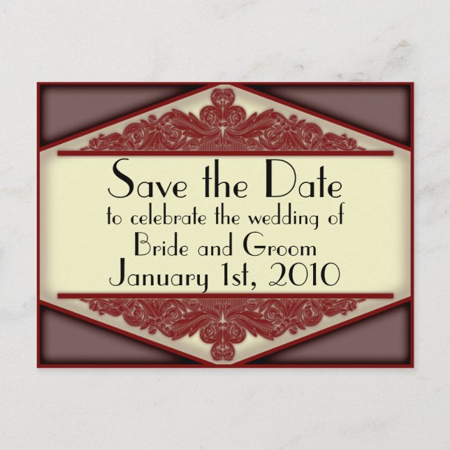 Dusky Pink Vintage, save the date postcard (Front)