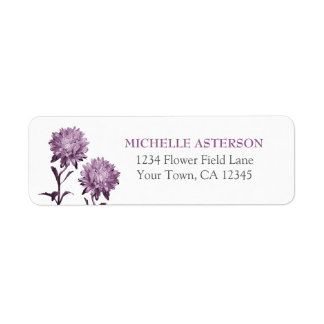 Dusky Purple Aster Return Address Label