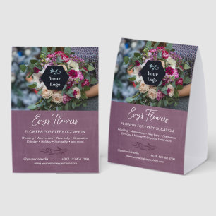 Dusky Purple Greenery Florist Photo & Your Logo