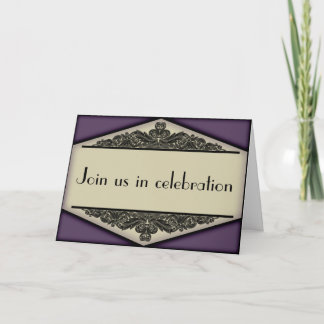 Dusky Purple Vintage, wedding invitaton card