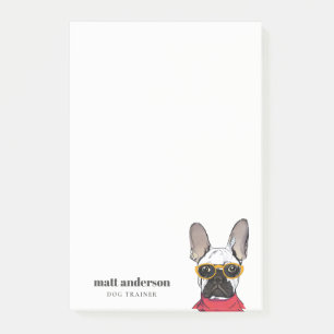 Dusky Red Orange French Bulldog Dog Trainer Post-it Notes