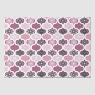 Dusky Rose Dot Mandalas Ogee Patchwork Tissue Paper