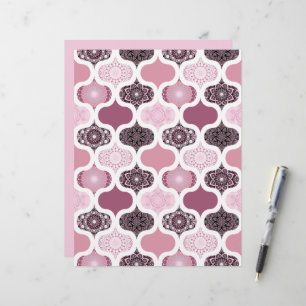 Dusky Rose Dot Mandalas Patchwork Scrapbook Paper
