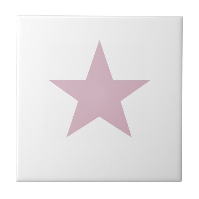 Dusky Rose Pink Star Tile (Front)